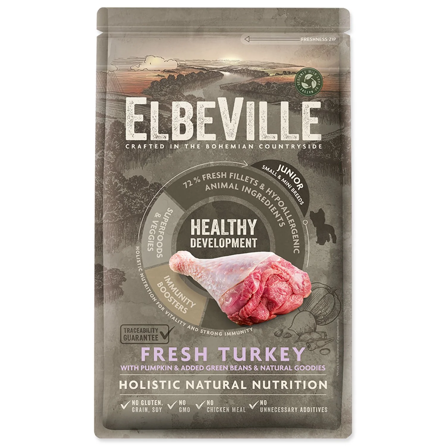 Elbeville Krmivo Puppy and Junior Mini Healthy Development Fresh Turkey 1,4kg