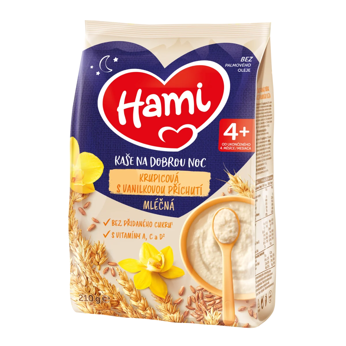 Hami Mléčná kaše na dobrou noc krupicová s vanilkovou příchutí 210 g