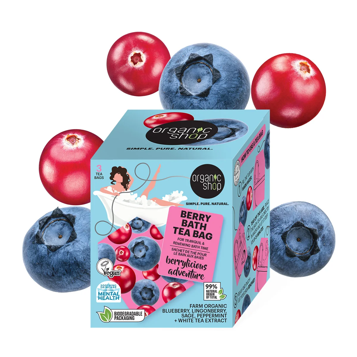 Organic Shop Sáčky do koupele Bobulové dobrodružství 3x50 g