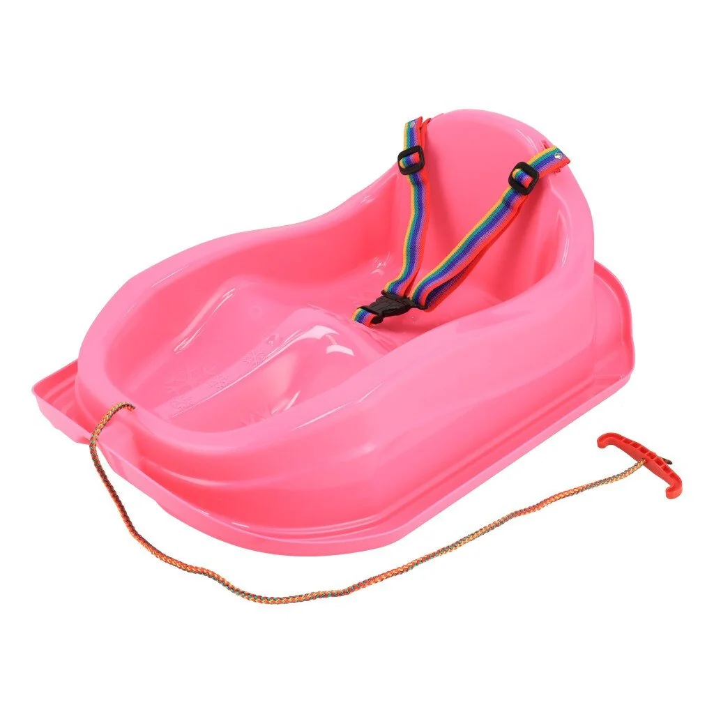 Baby Mix Plastové sáňky s opěradlem  MINI růžové
