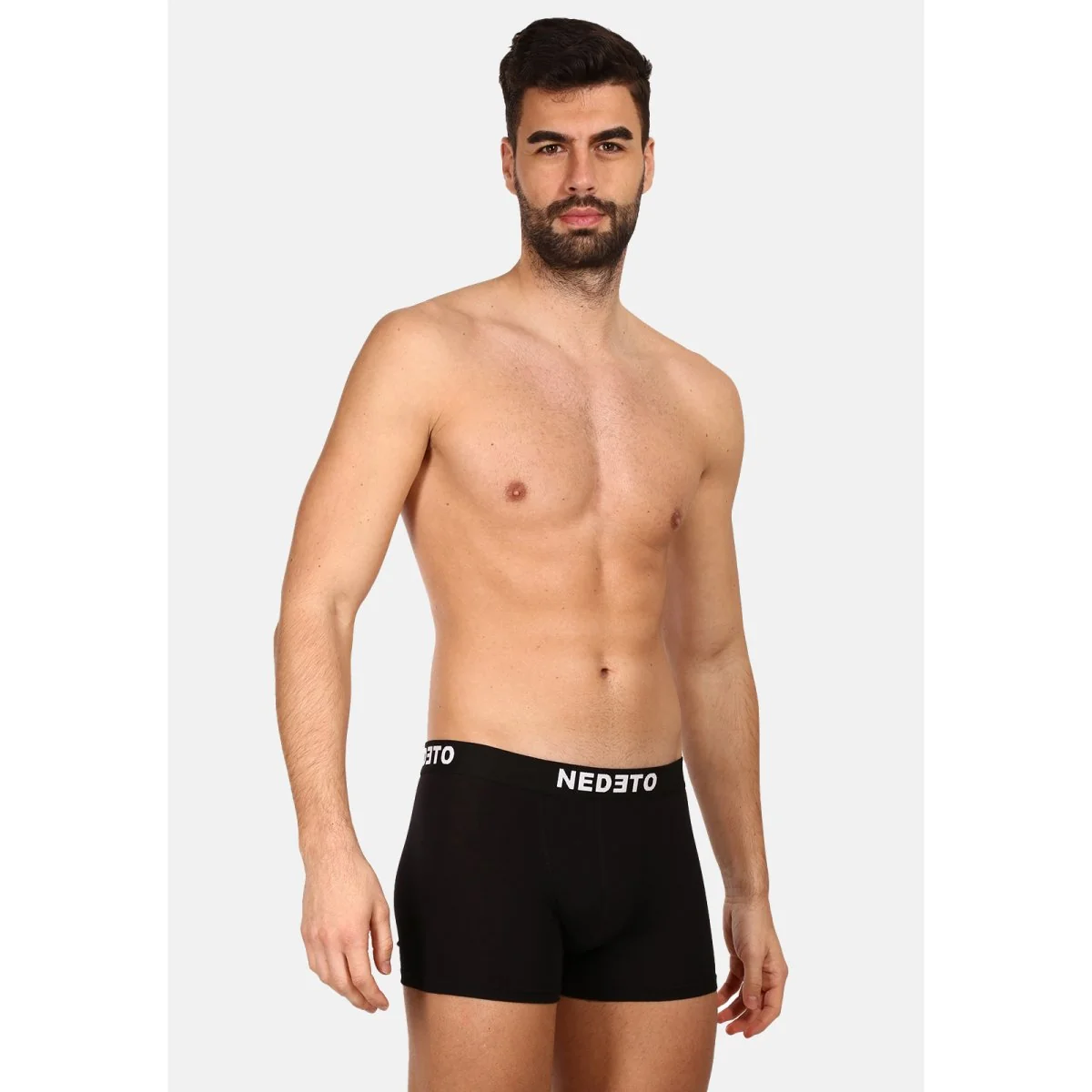 Nedeto 7PACK pánské boxerky černé (7NDTB001-brand) 4XL