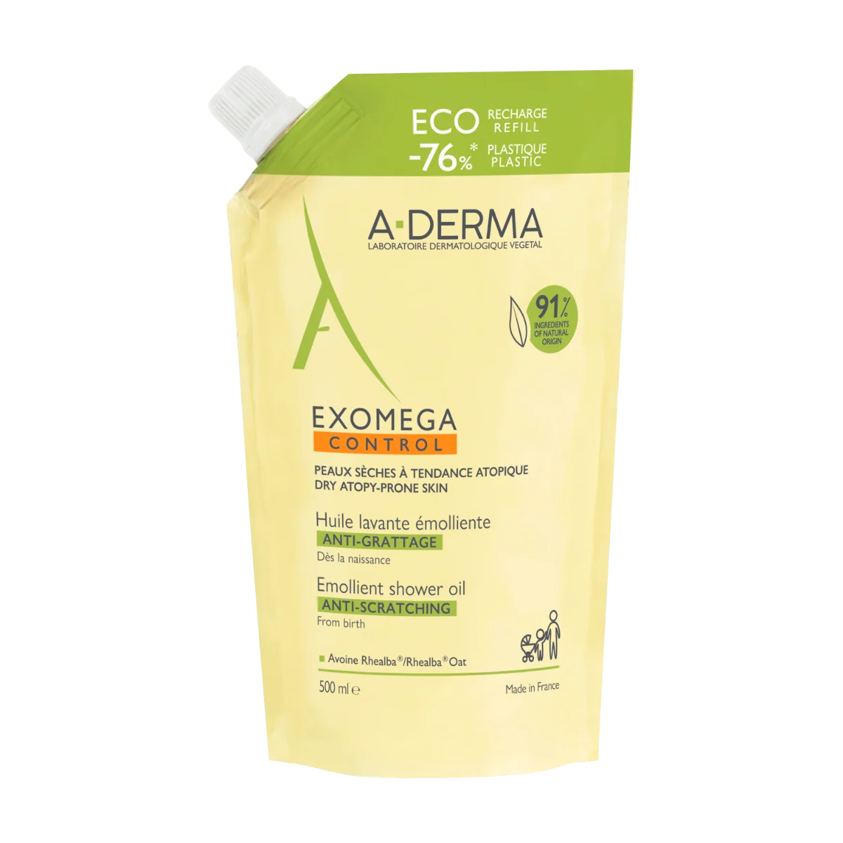 A-Derma Exomega Control Sprchový olej ECO náplň 500 ml