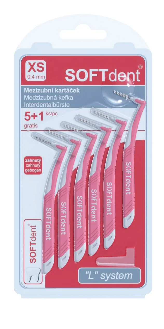 SOFTdent Mezizubní kartáček zahnutý 0.4 mm 6 ks