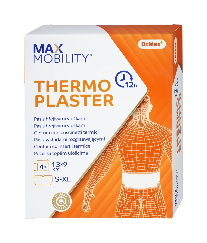 Dr. Max Thermoplaster Pás s hřejivými vložkami 4 vložky 13 x 9 cm