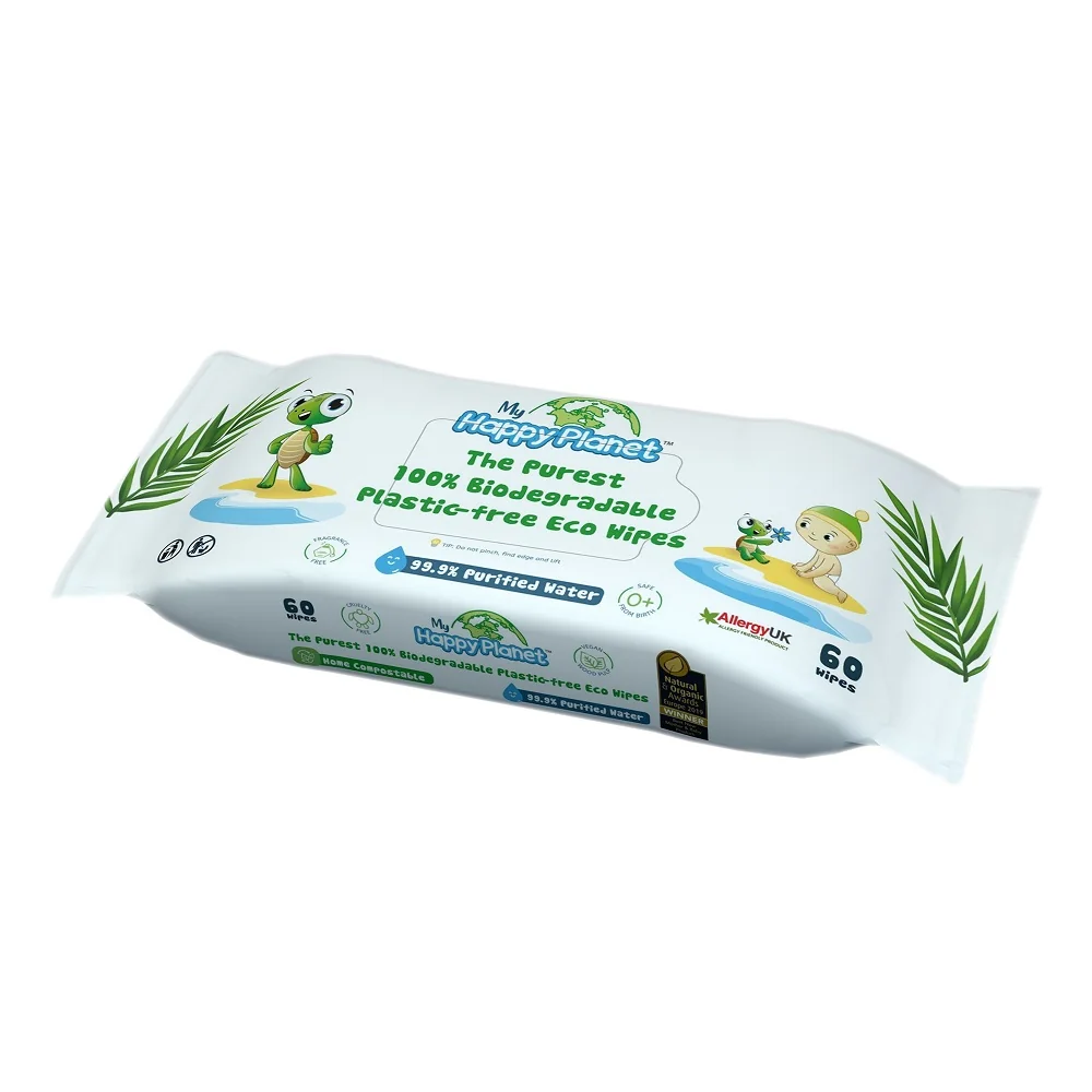 Happy Planet 100% BIO odbouratelné vlhčené ubrousky 60 ks
