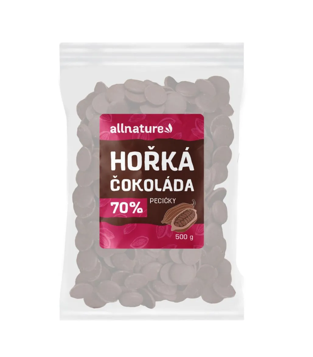 Allnature Čokoláda hořká 72% LOW CARB pecičky 500 g