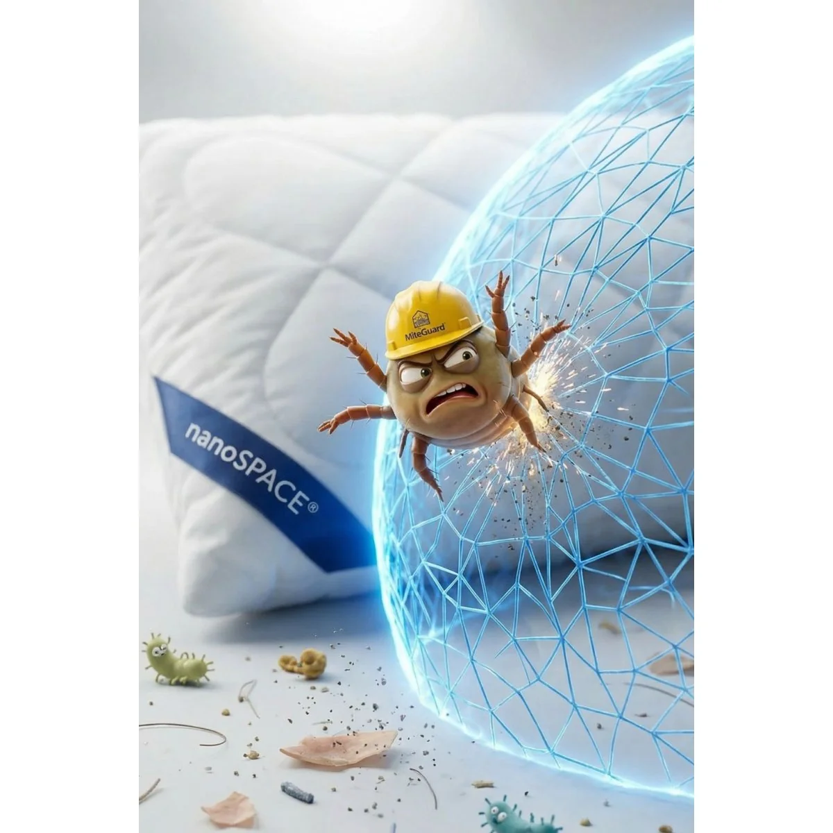 nanoSPACE Polštář pro alergiky - prošitý se zipem 50 x 70 cm