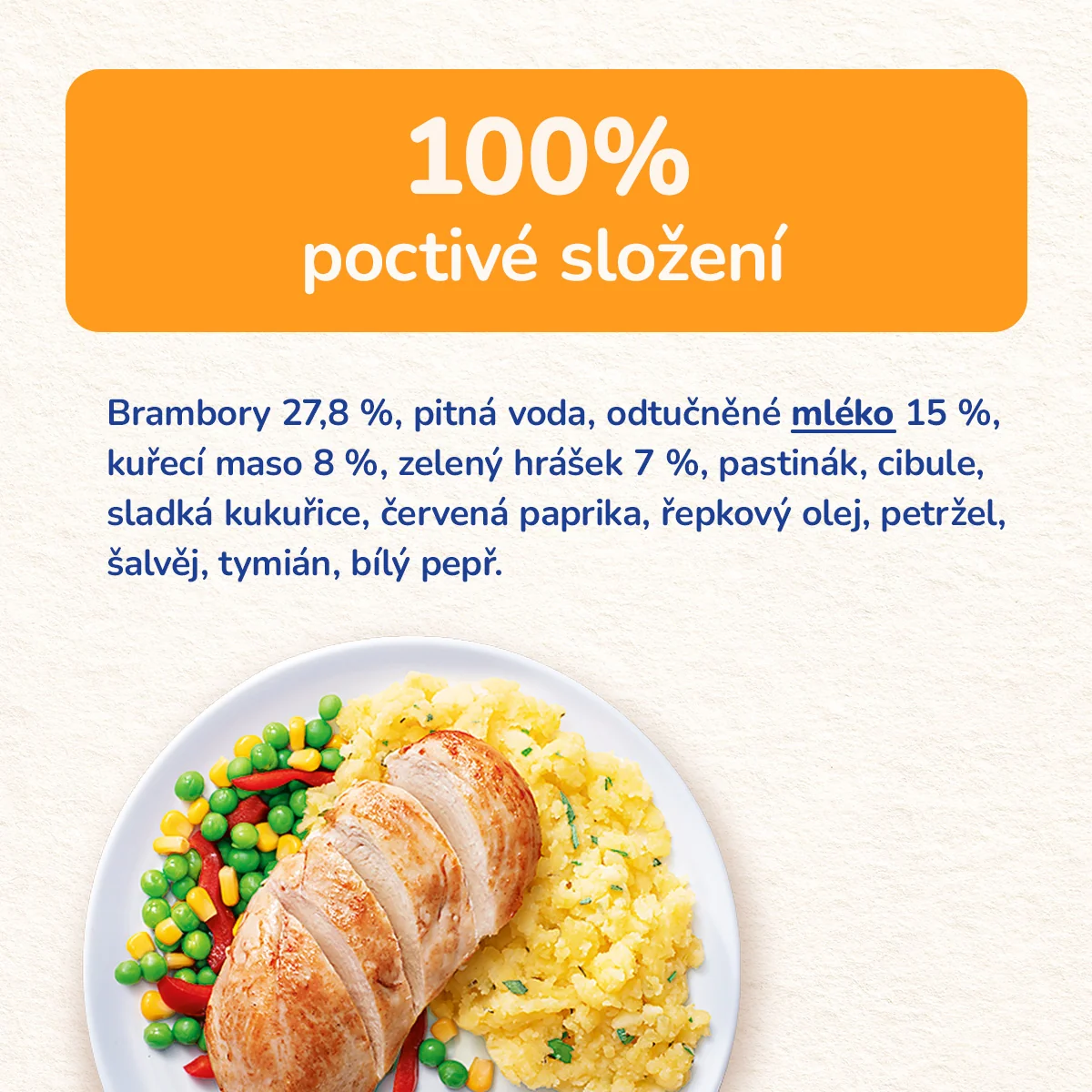 Sunar Příkrm šťouchané brambory s kuřetem 12m+ 235 g