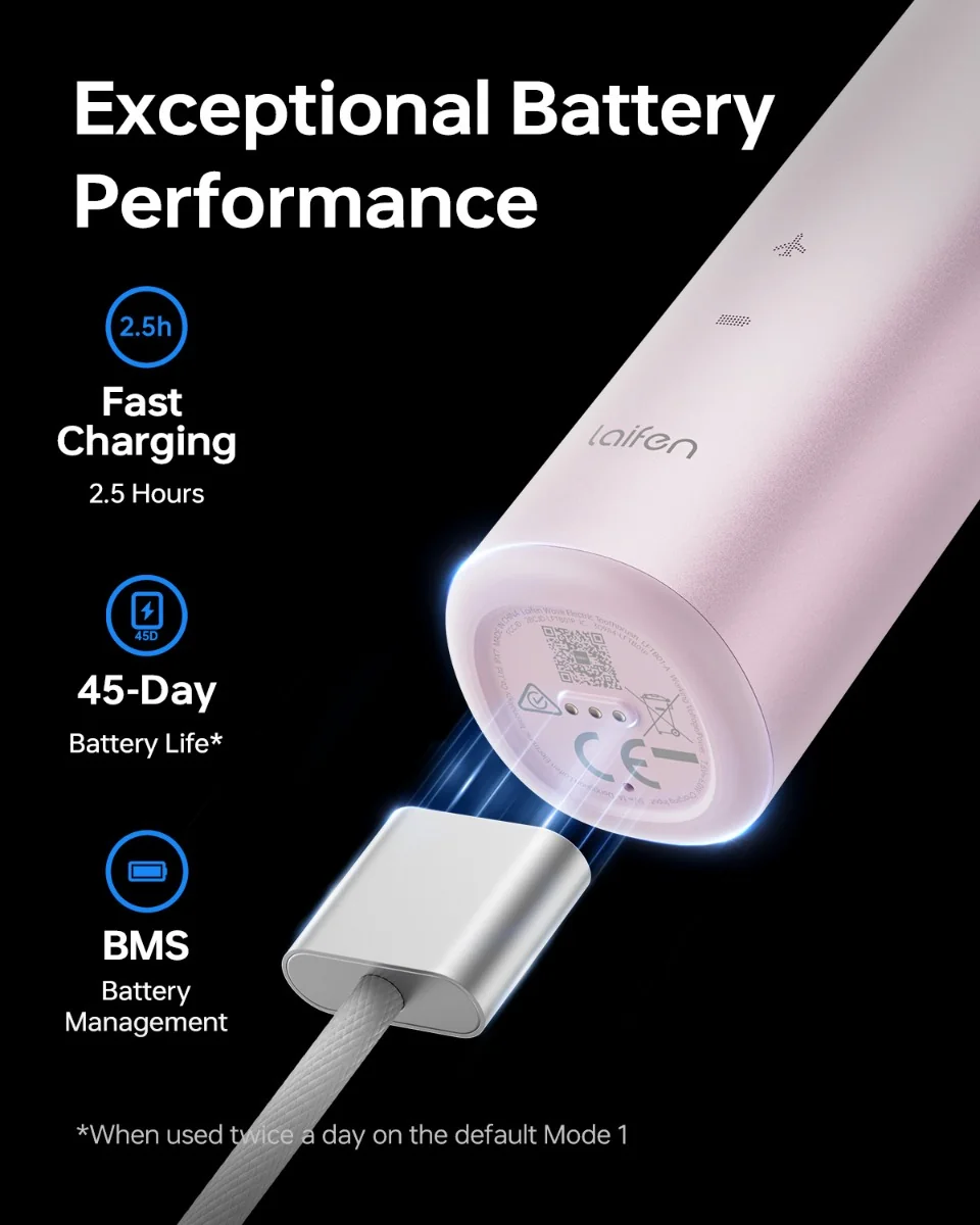 Laifen Wave LFTB01-A elektrický kartáček aluminium růžový
