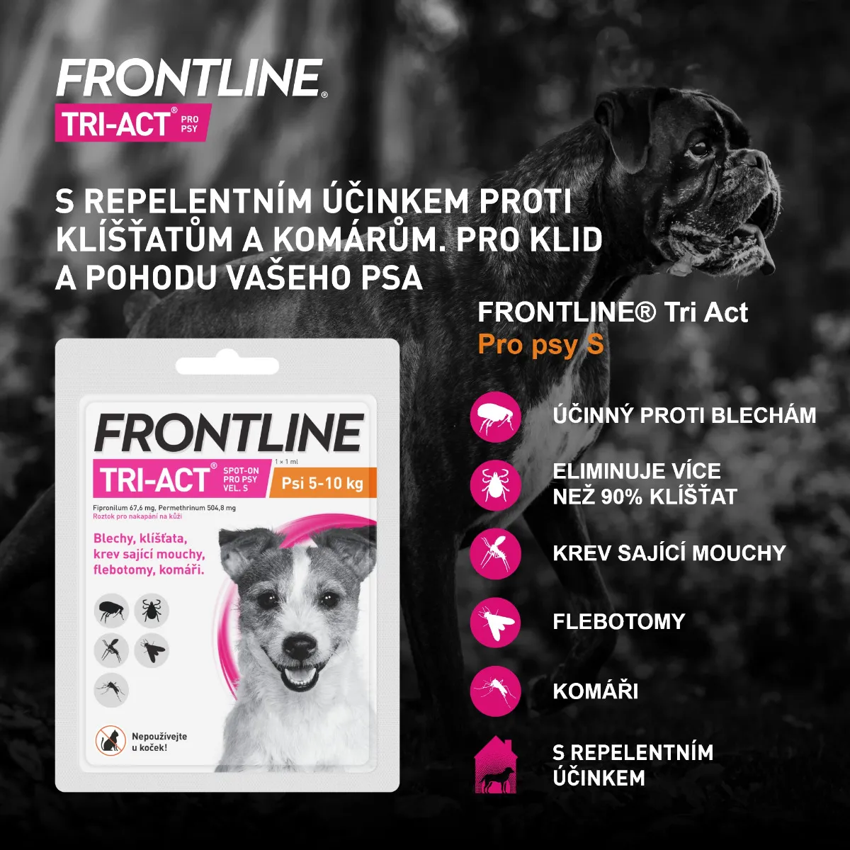 FRONTLINE TRI-ACT pro psy 5-10 kg (S) 1 pipeta