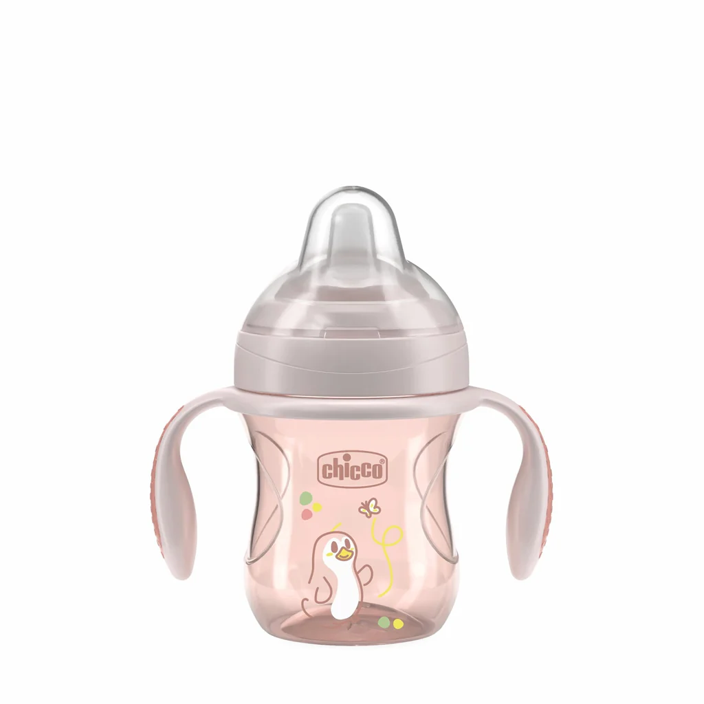 Chicco Hrneček Transition učicí s držadly 4m+ 200 ml pink