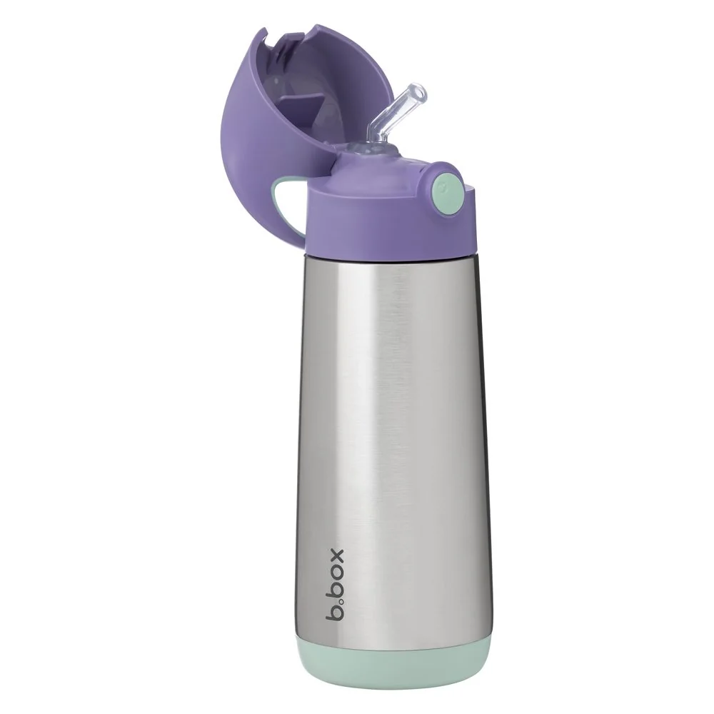 B.BOX Termoska na pití s brčkem 500 ml - lilac pop