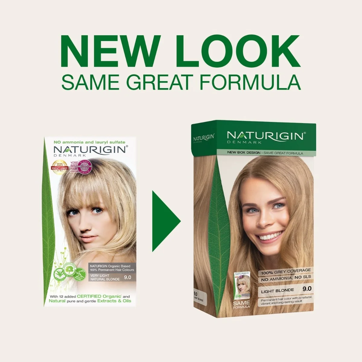 NATURIGIN Organic Based 100% Permanent Hair Colours Light Blonde 9.0 barva na vlasy 115 ml