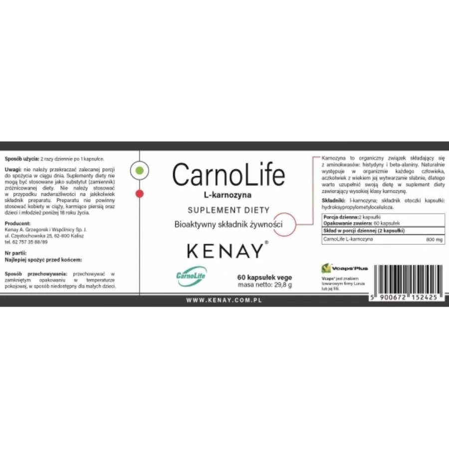 Kenay L karnosin CarnoLife 60 kapslí