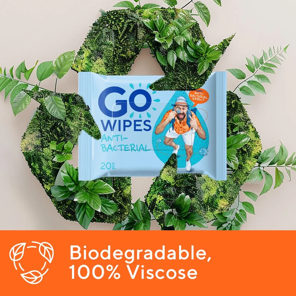 GoWipes Osvěžující vlhčené ubrousky s antibakteriálním účinkem Plastic Free 20 ks