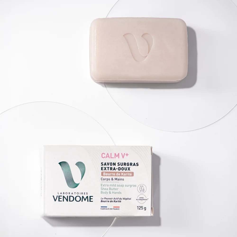 Laboratoires Vendome Calm Extra jemné tuhé mýdlo s bambuckým máslem 125 g