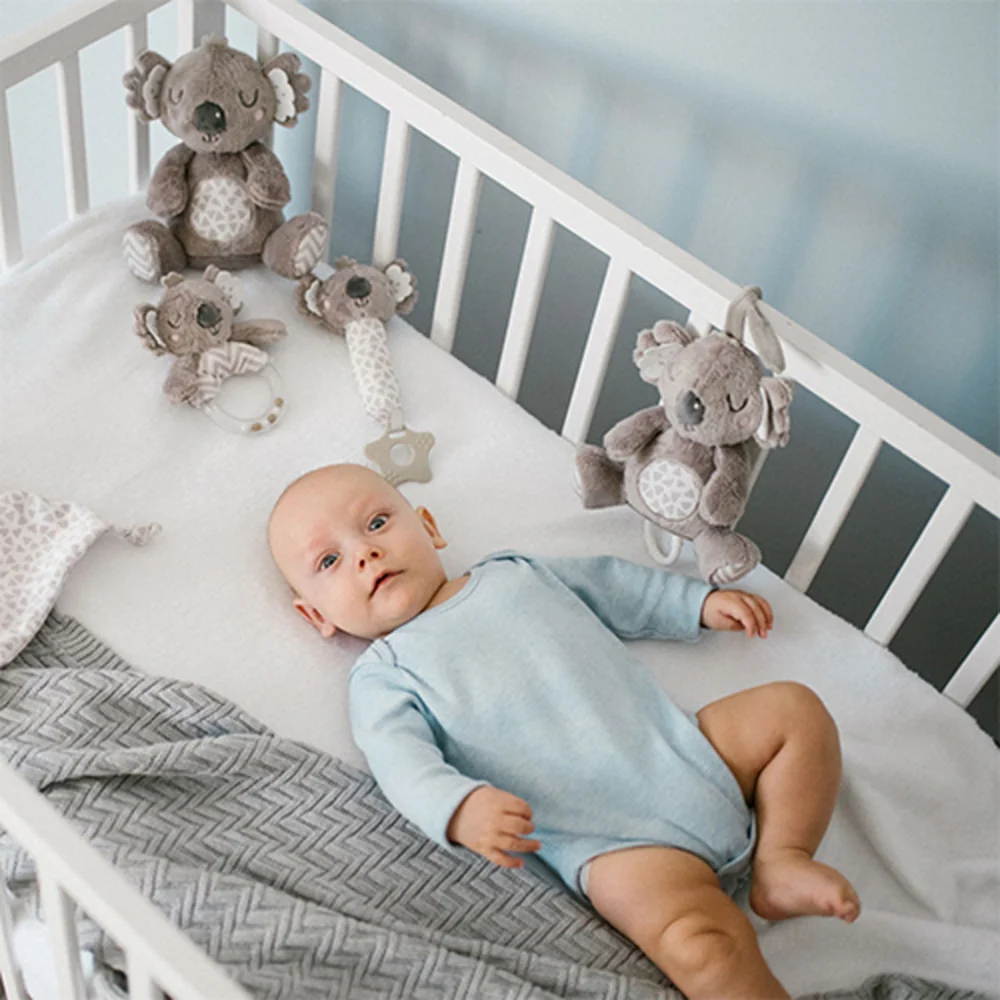 Babyono Plyšová hračka s chrastítkem Koala Coco, šedá
