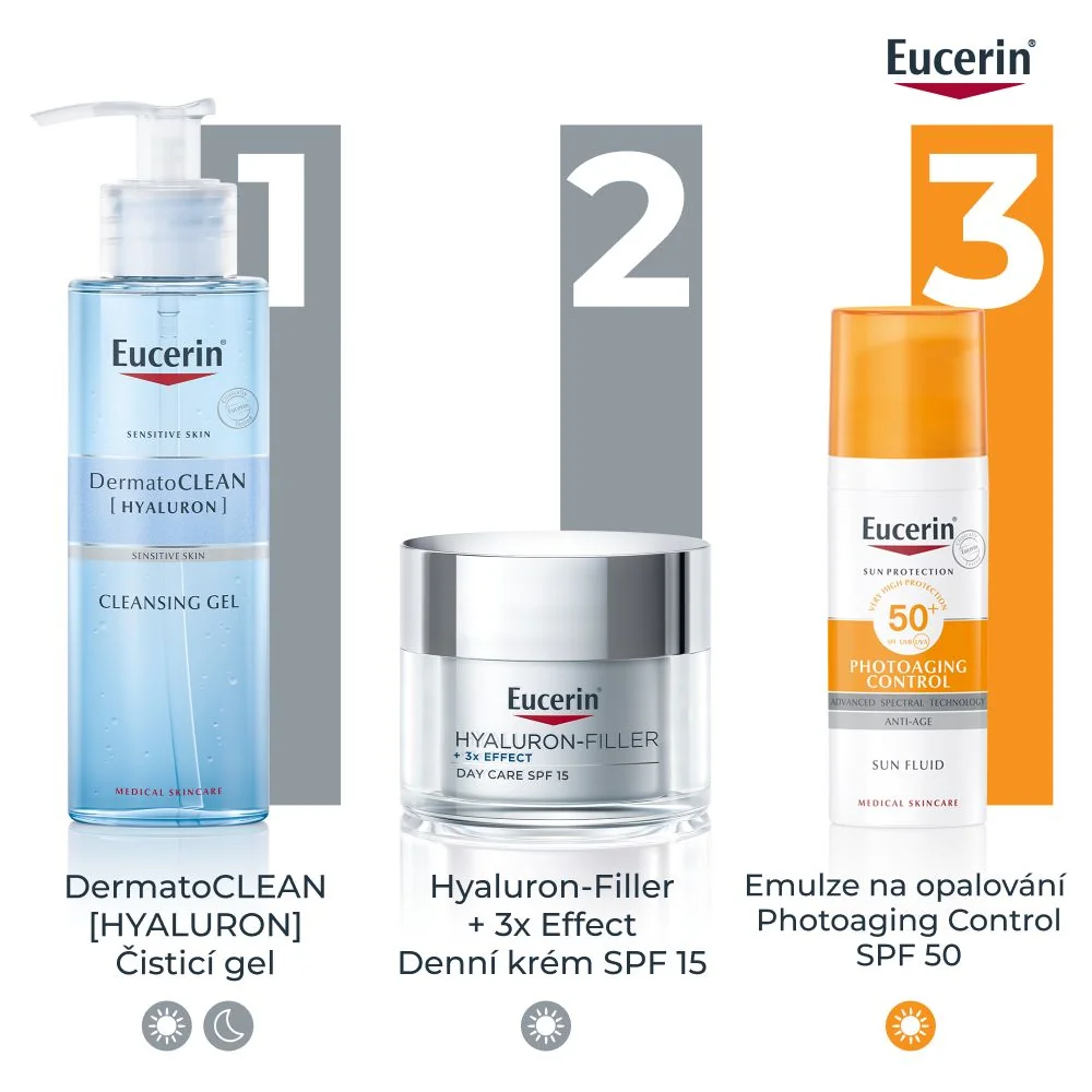 Eucerin Hyaluron-Filler + 3x Effect SPF 15 denní krém pro suchou pleť 50 ml