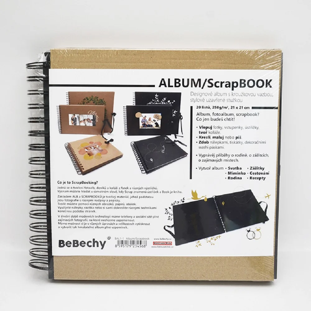 Baloušek Scrapbook 21 × 21 cm, černý