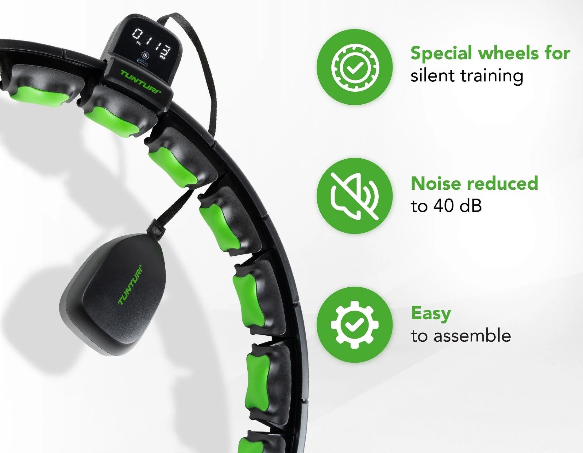 Tunturi Obruč Hula Hoop s nastavitelným závažím SMART