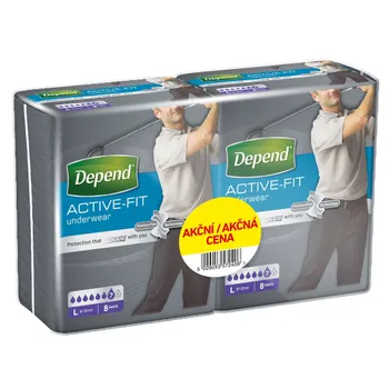 Depend Active-Fit pro muže vel. L inkontinenční kalhotky duopack 2x8 ks