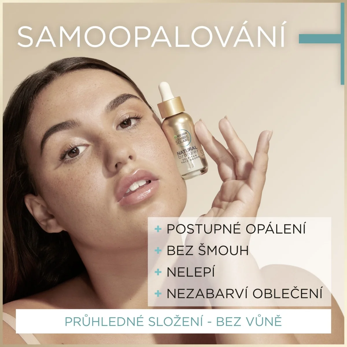 Garnier Ambre Solaire Natural Bronzer samoopalovací kapky na obličej 30 ml