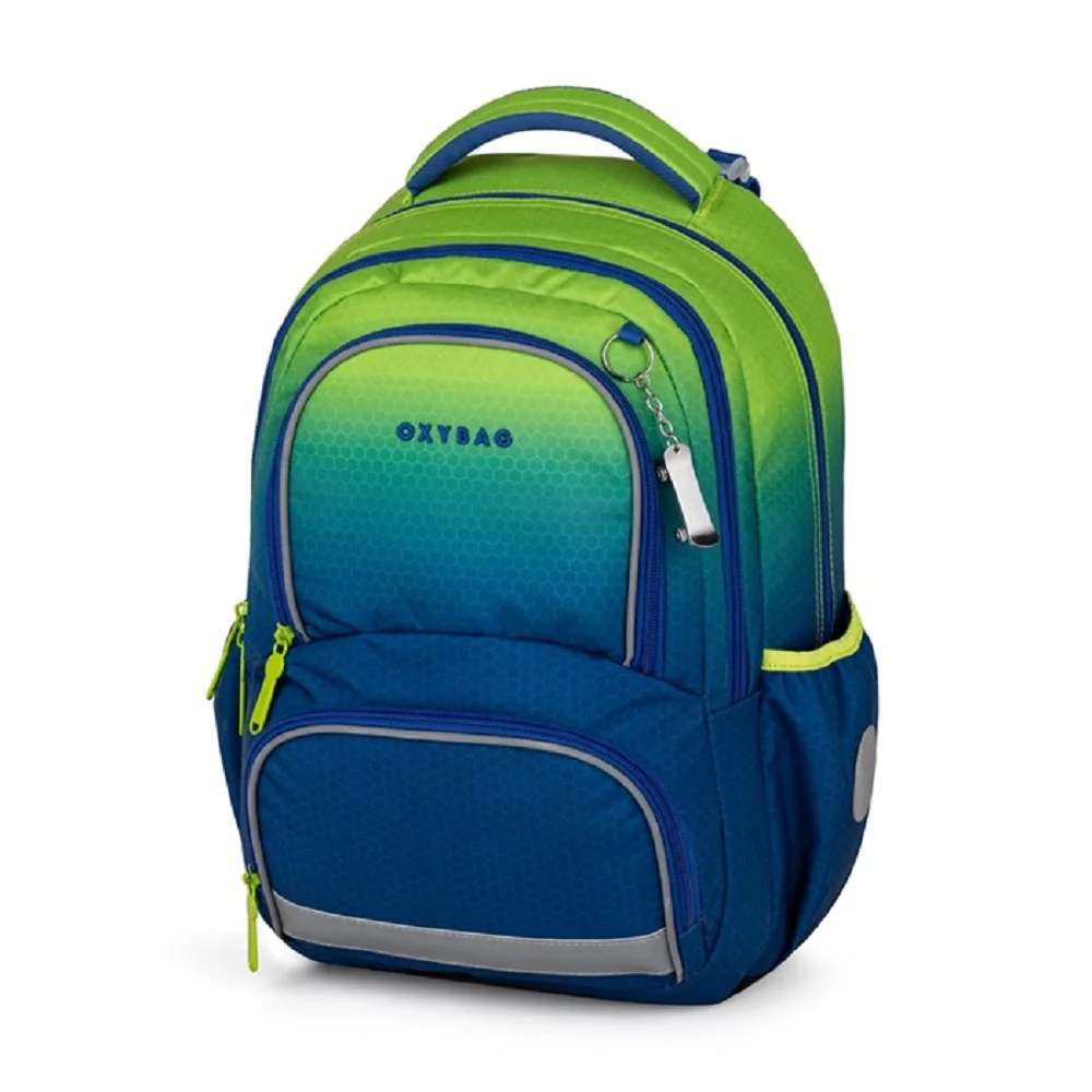 Oxybag OXY NEXT - školní set Ombre Green 3 ks: batoh, penál, sáček batoh, penál, sáček