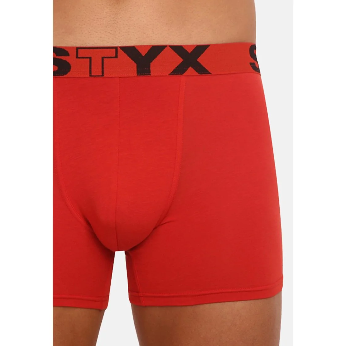 Styx Pánské boxerky long sportovní guma červené (U1064) S