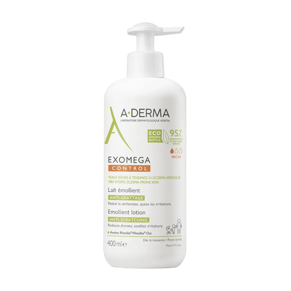 A-Derma Exomega Control Emolienční mléko pro suchou kůži se sklonem k atopii 400 ml