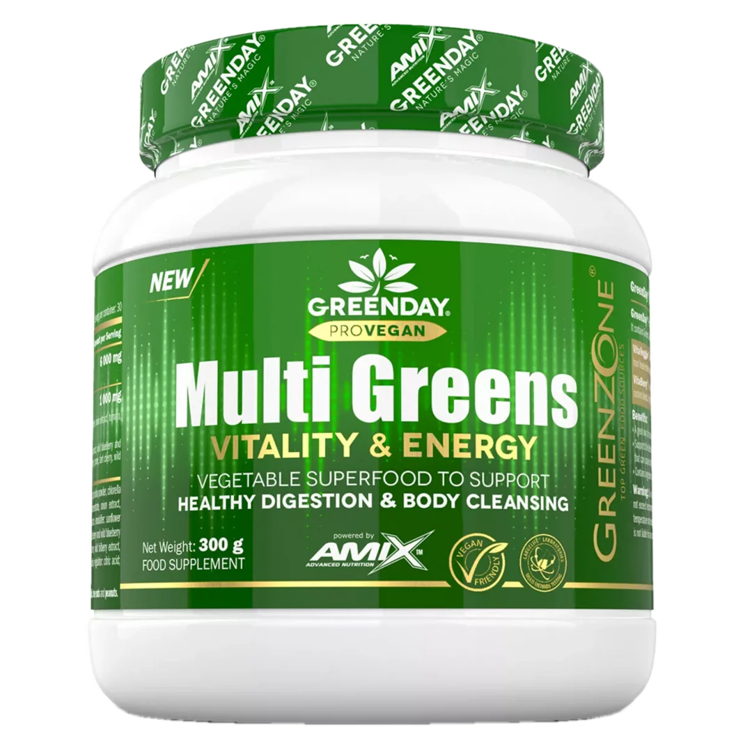 Amix Nutrition ProVegan MultiGreens Vitality & Energy 300g - pomeranč
