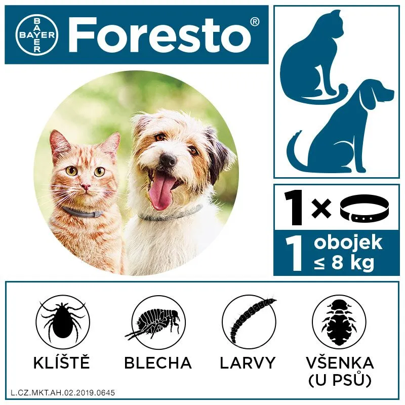 Foresto 1,25 g + 0,56 g obojek pro kočky a psy do 8 kg 38 cm 1 ks