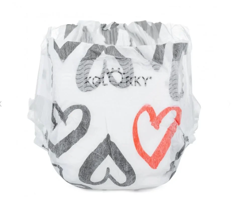 KOLORKY DAY Jednorázové eko plenky vel. XL 12-16 kg 17 ks srdce