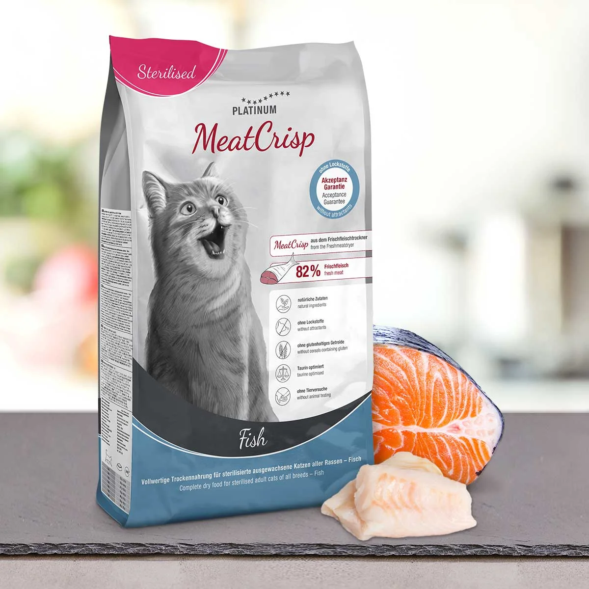 Platinum MeatCrisp Sterilised Fish - Ryba pro kastrované kočky 3 kg