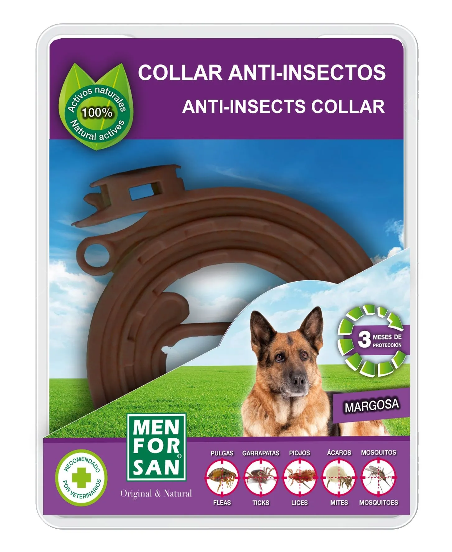 Menforsan Antiparazitní obojek pro psy odpuzující klíšťata a blechy 57 cm