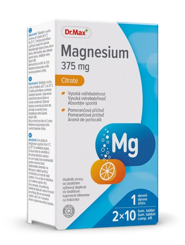 Dr.Max Magnesium Citrate 375 mg 2x10 šumivých tablet