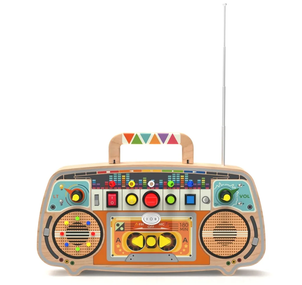 2Kids Toys Montessori Activity board Dřevěné FM rádio