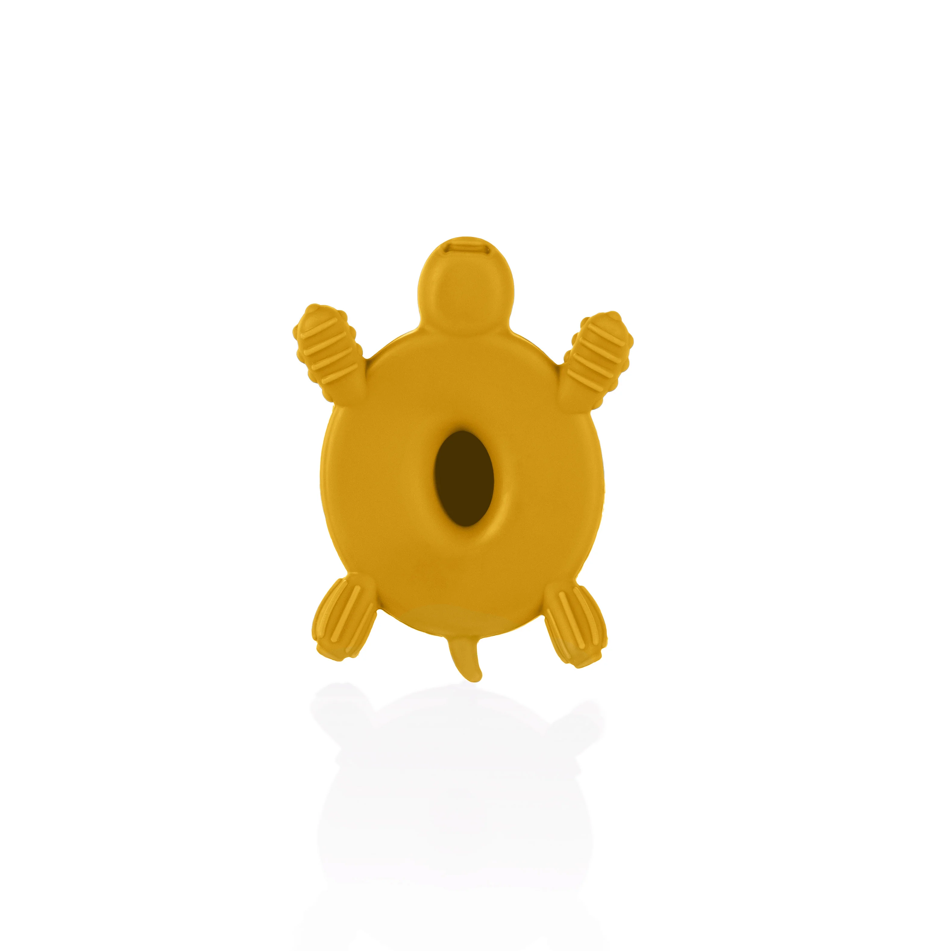 Zopa Silikonové dřevěné kousátko Turtle, Mustard Yellow 4