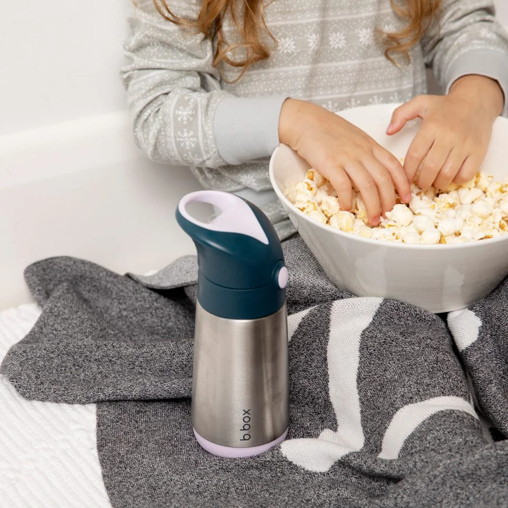B.BOX Termoska na pití s brčkem 350 ml - indigo/růžová