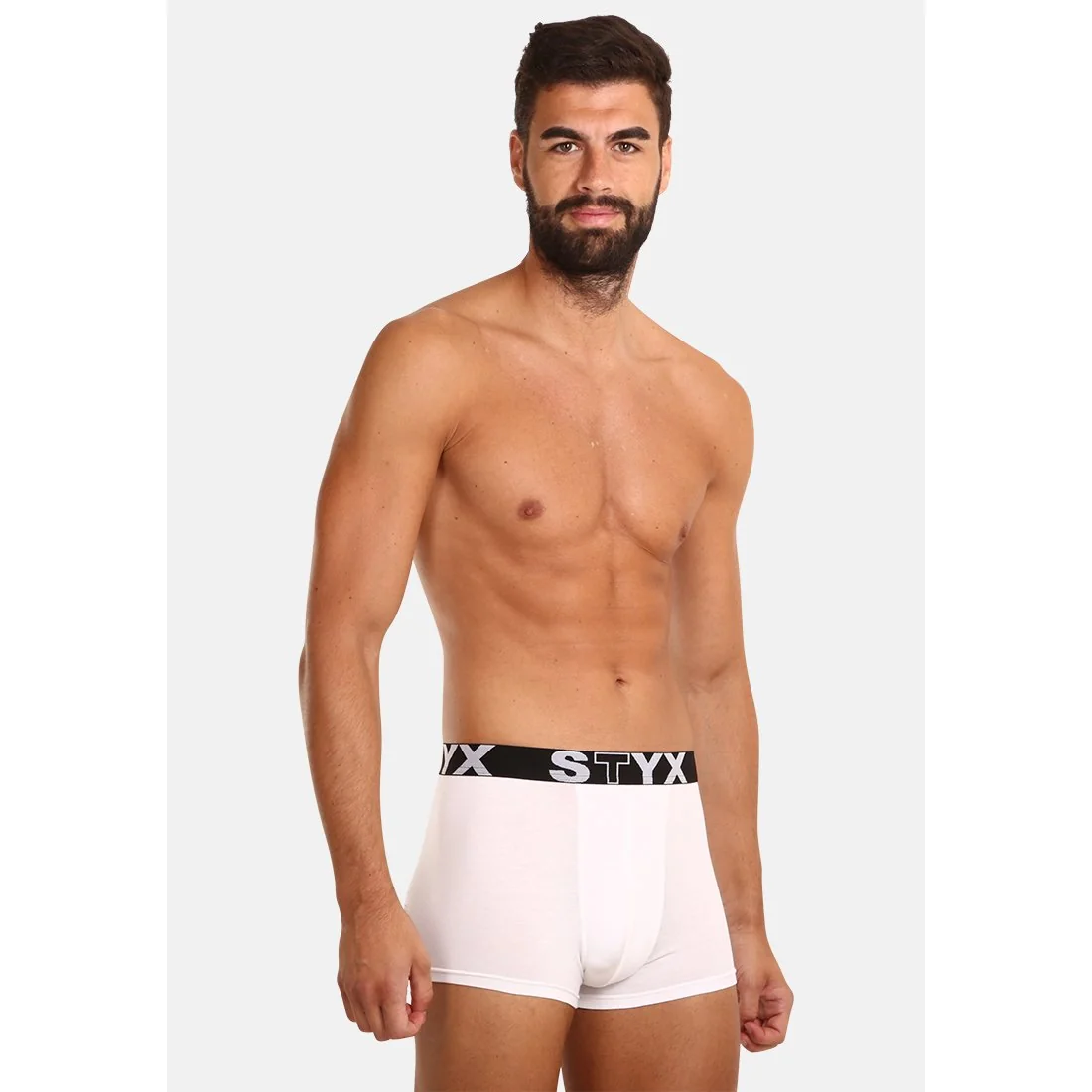 Styx Pánské boxerky sportovní guma bílé (G1061) L