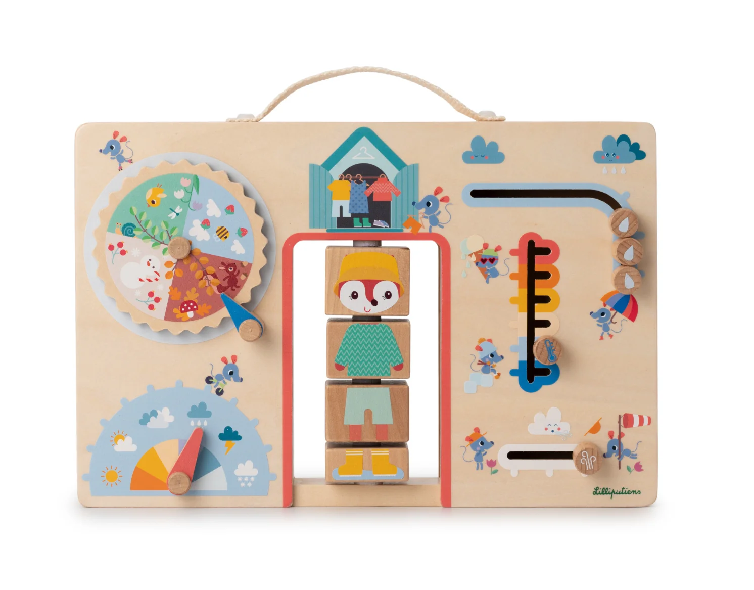 Lilliputiens Activity Board - oblékáme se podle počasí - liška Alice