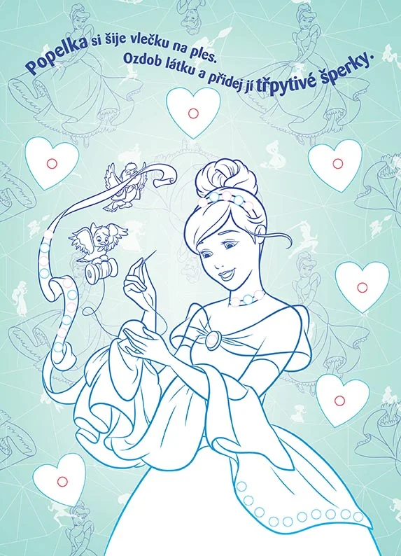 JIRI MODELS Omalovánky s kamínky Disney Princezny 1 ks