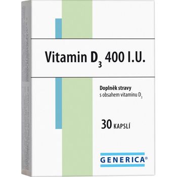 Generica Vitamin D3 400 I.U. 30 kapslí