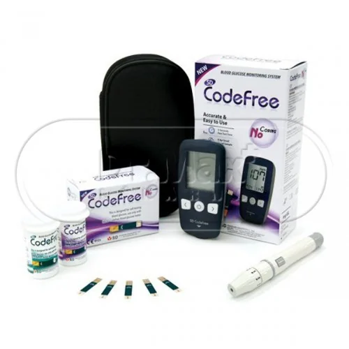Sd-codefree Glukometr set + 10 proužků + pero + 10 jehel