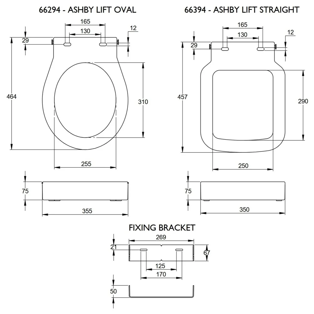 DMA Ashby Lift Oval 66294, Nástavec na WC 7.5 cm