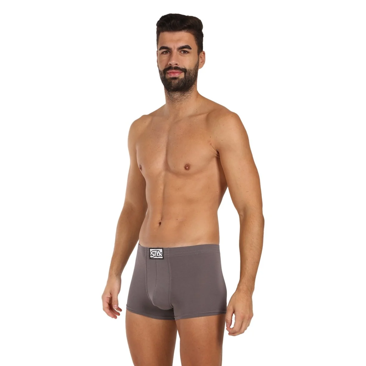 Styx Pánské boxerky klasická guma tmavě šedé (Q1063) S