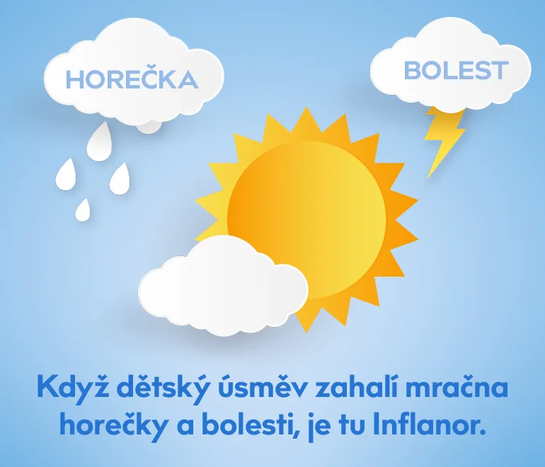 Když dětský úsměv zahalí mračna horečky a bolesti, je tu Inflanor. Když dětský úsměv zahalí mračna horečky a bolesti, je tu Inflanor.