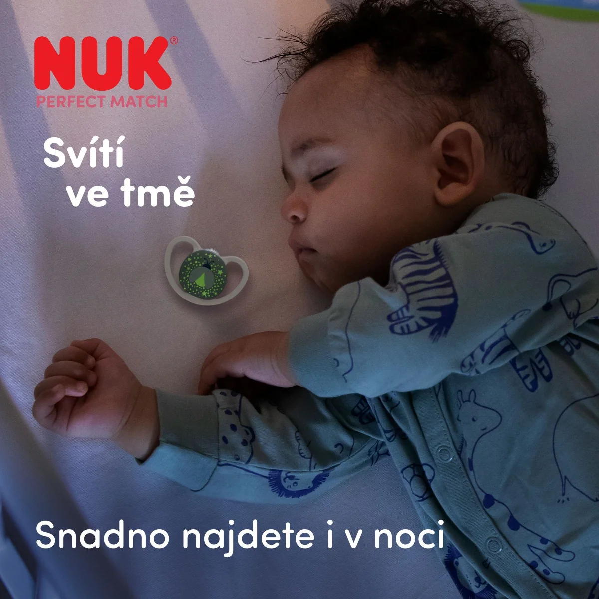 NUK Perfect Match Air Night Dudlík 0–6m box 2 ks firefly/lion