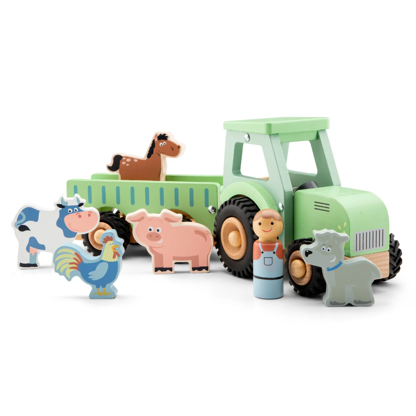 New Classic Toys Traktor s valníkem a zvířátky