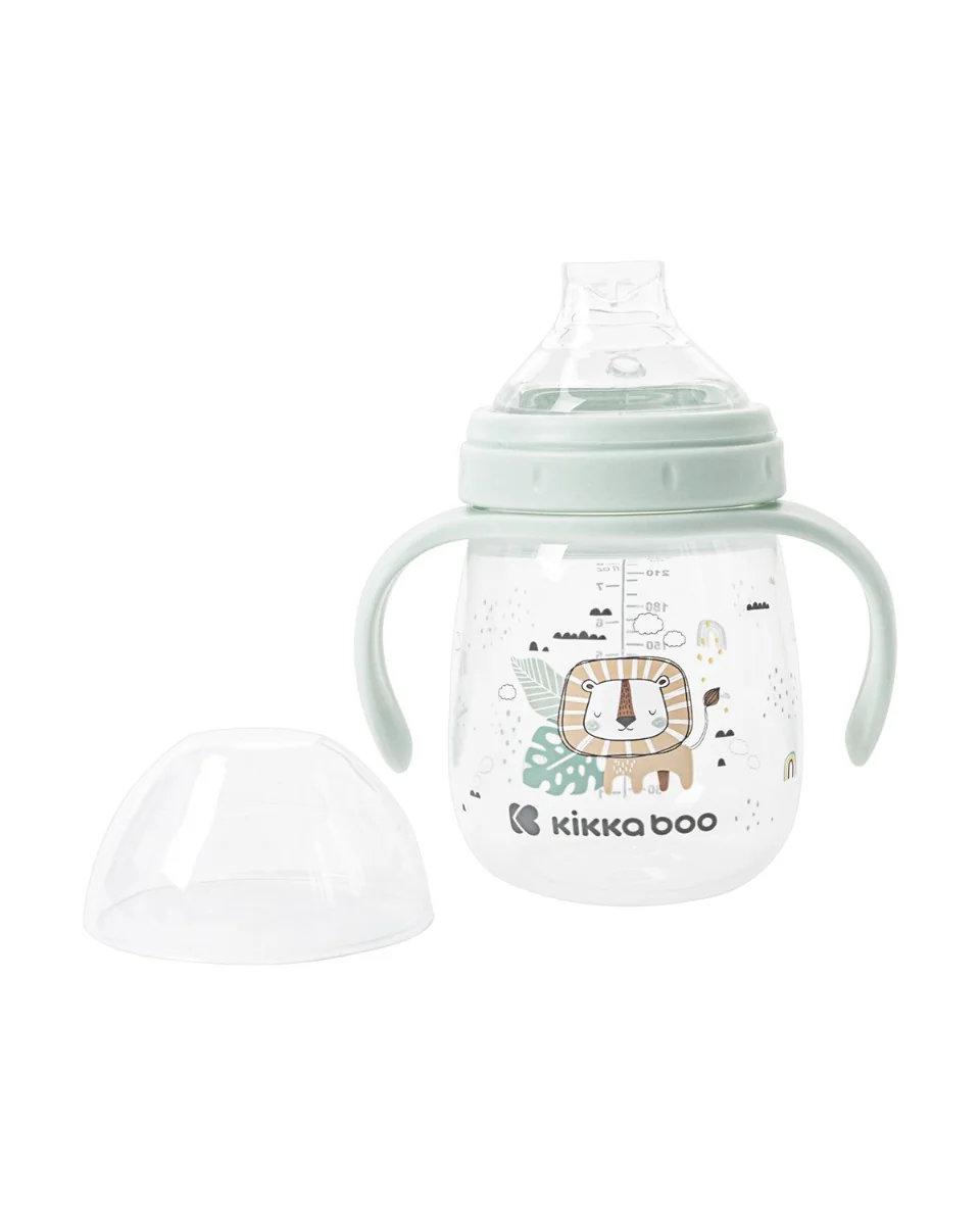 KikkaBoo Hrnek se silikonovým pítkem 6m+ mint 240 ml