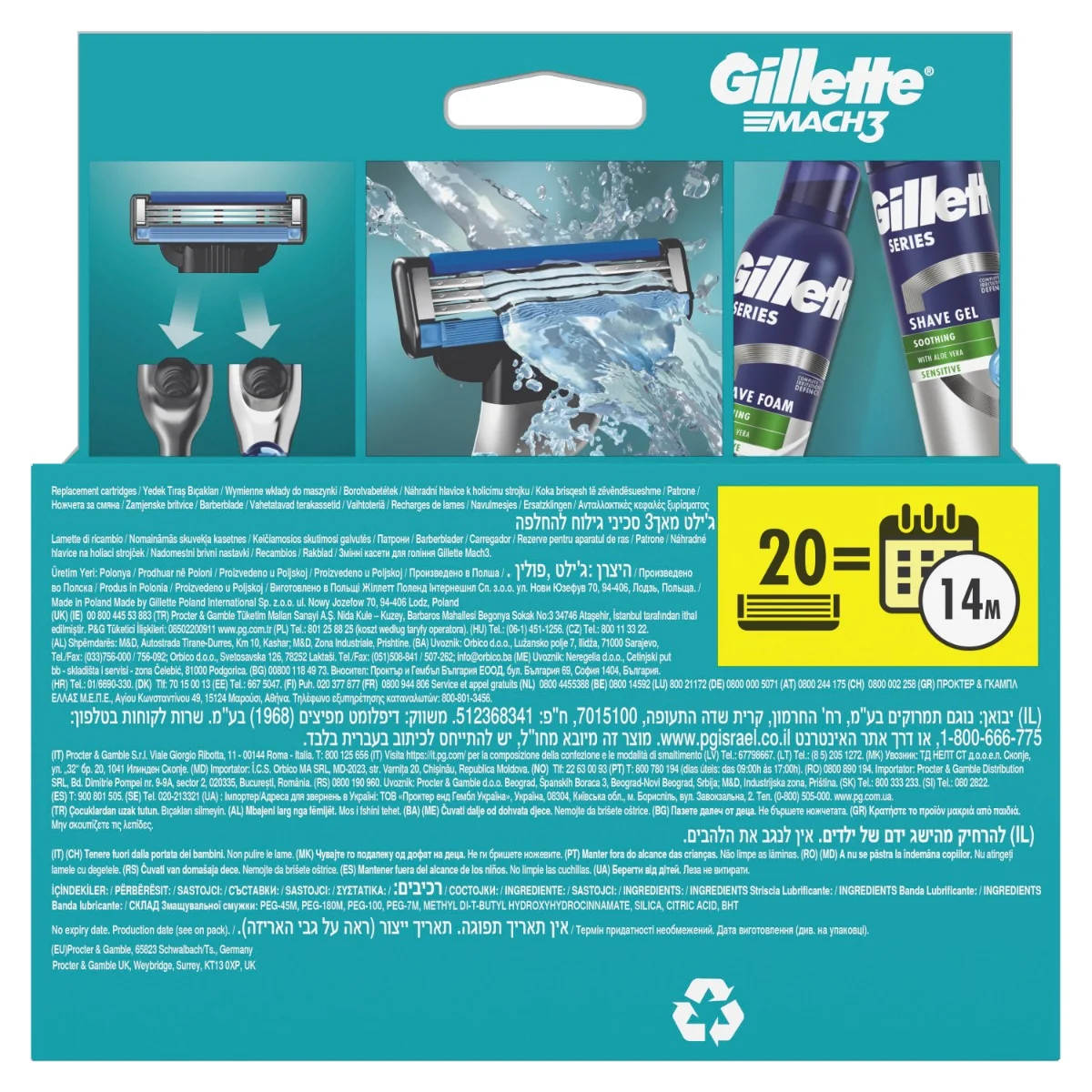 Gillette Mach3 náhradní hlavice 20 ks